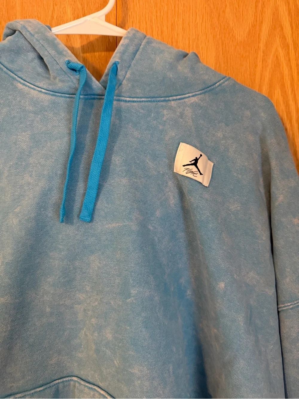 Jordan Light Blue Crewneck Hoodie with Kangaroo Pocket
